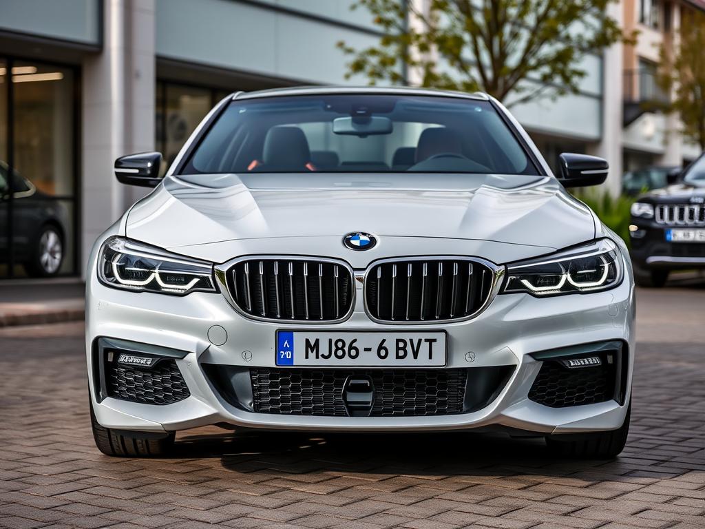 یک Bmw X1 از نمای سه رخ جلو که یک گیتار