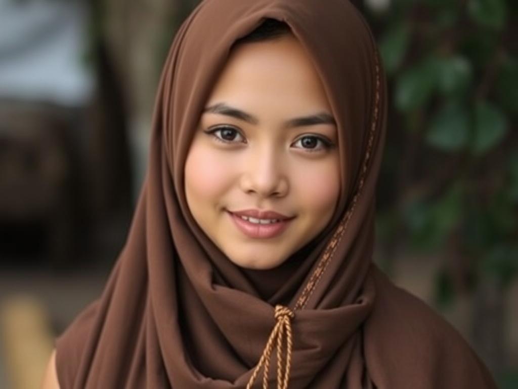 Gadis Cantik Dari Jawa Usia 18 Tahun Memakai Hijab Sedang