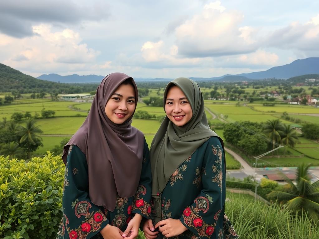 Pemandangan Dari Atas Gunung Sunda Yang Di Penuhi Dengan Awan
