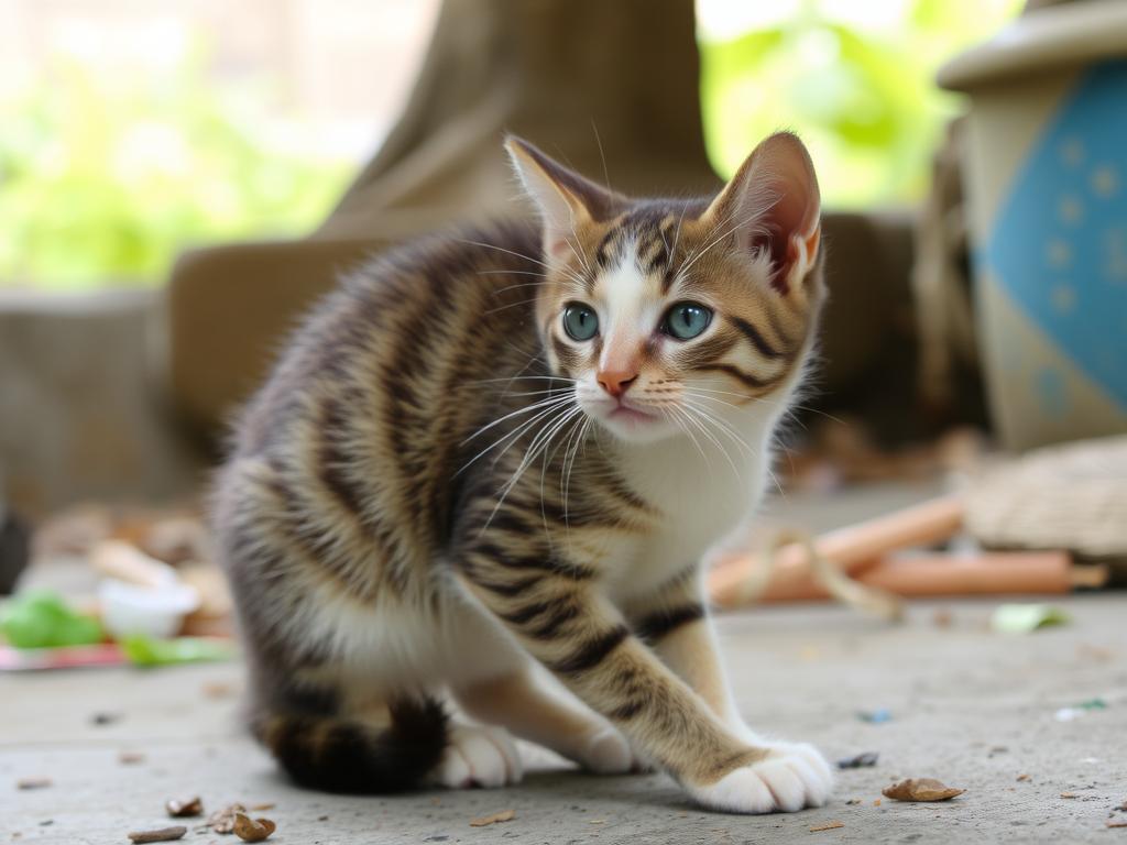 Kucing Sedang Makan Udang