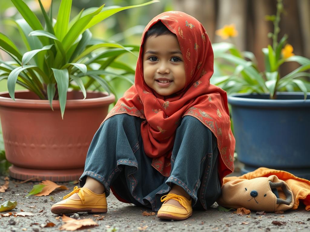 Gadis Cantik Dari Jawa Usia 18 Tahun Memakai Hijab Sedang