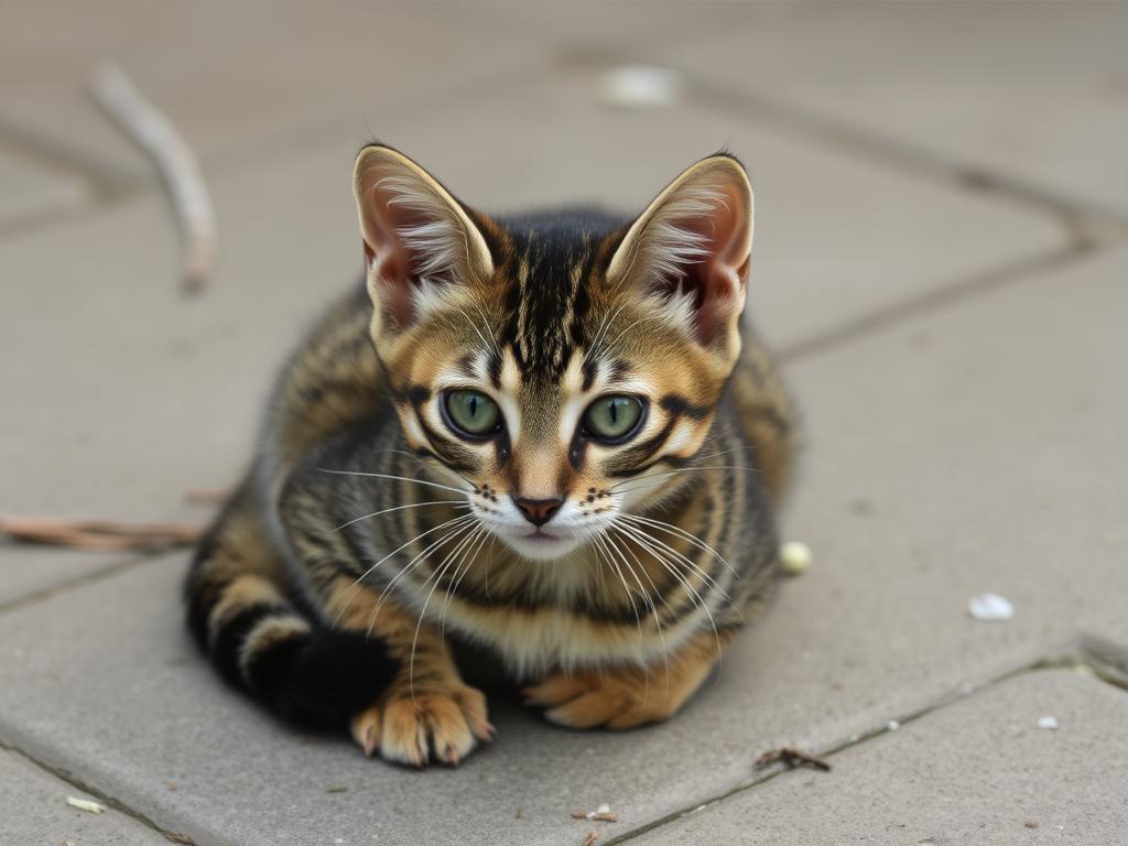 Seekor Kucing Dengan Kepala Pria Berkulit Hitam Dengan Jawline