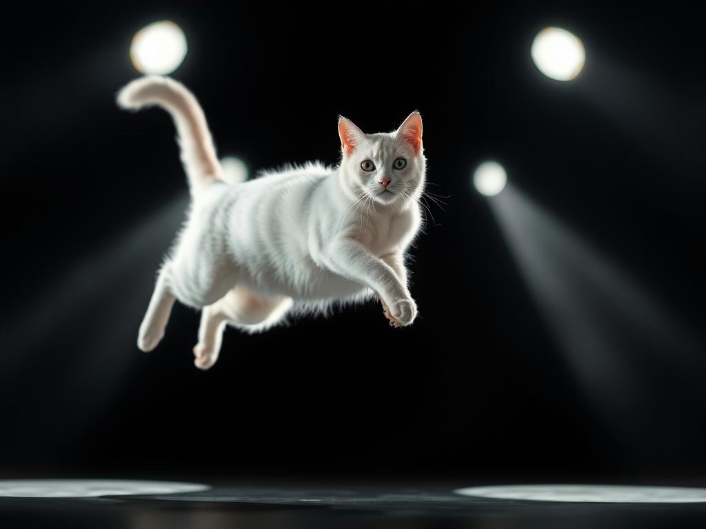 A White Cat With A Pink Bow On A Pastel Pink Sofa