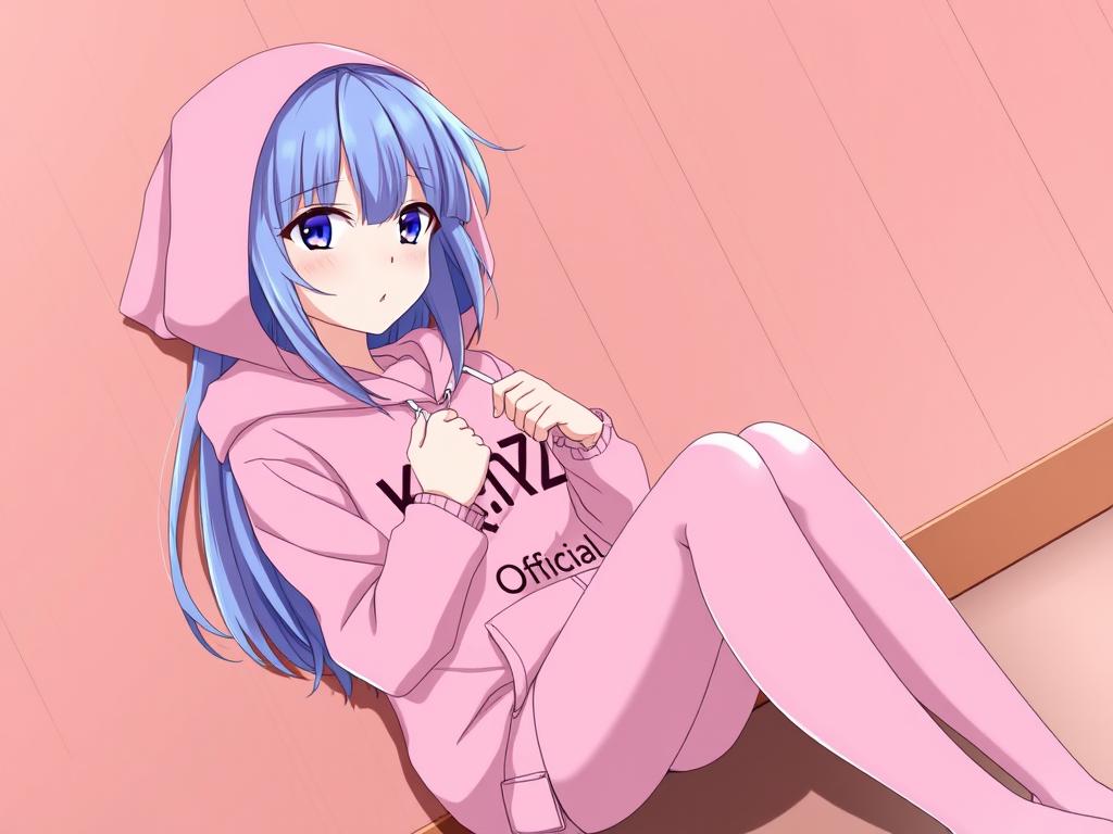 A Digital Painting Of A Cute Blonde Anime Girl With Long Hair