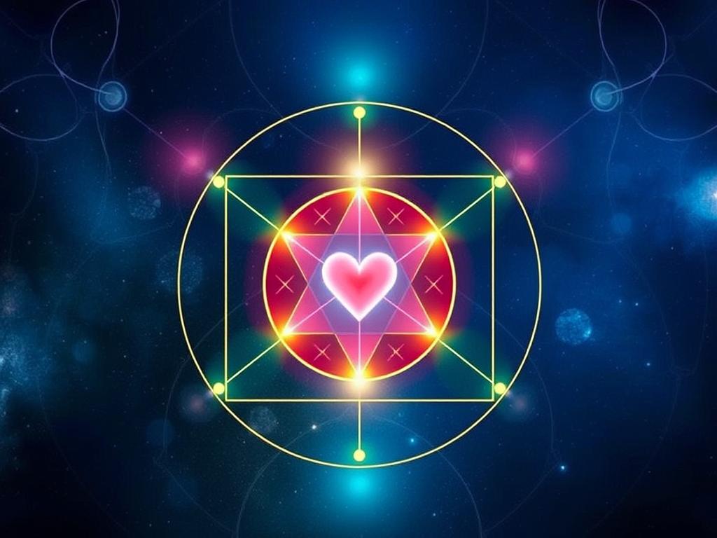 A Person With Their Heart Radiating Colorful Light — Red Blue