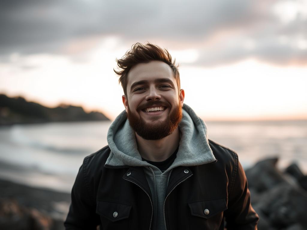 “Create A Cinematic Moody Photograph Of A Young Man Lying