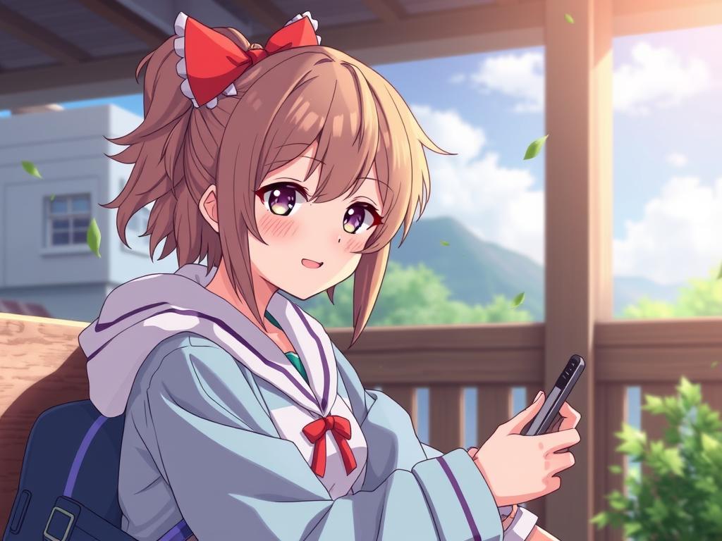Chica Anime En Medio De Dos Chicos Apretada