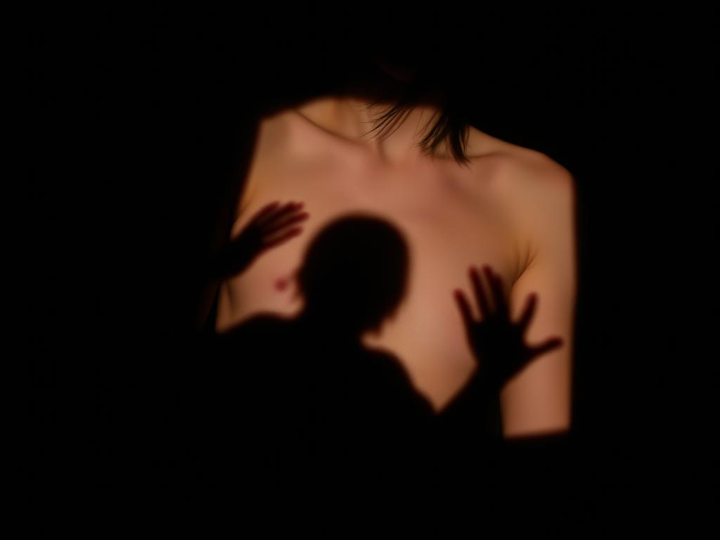 Her Face Glows With Quiet Beauty Framed By Long Wavy Hair