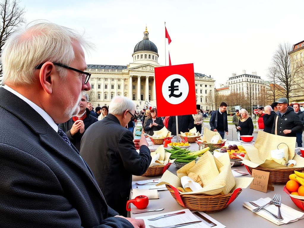 Ein Mann Der überrascht Ist Als Sein Kaffee über Den Tisch