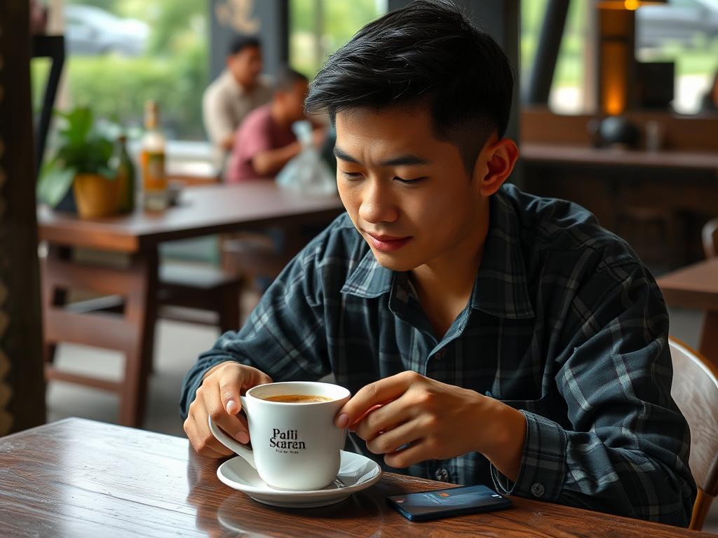 Kakek Tua Sedang Merokok Menangis Sedih Latar Miskin Ron