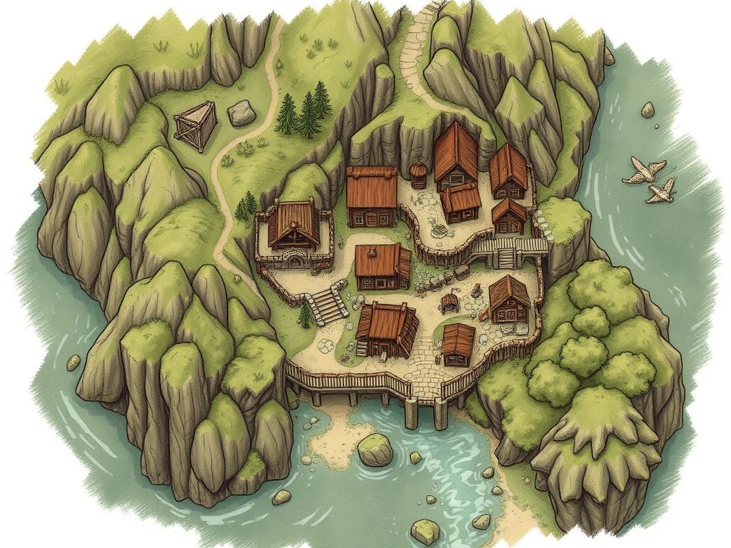 A Cartoony Castle Layout In The Top View And Make It Exposed