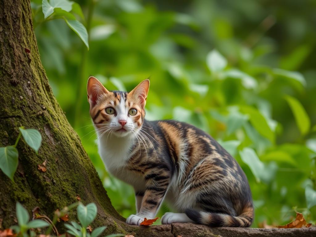 Kucing Memakai Kaos Putih Berlari Ketakutan Dikejar Tyrex