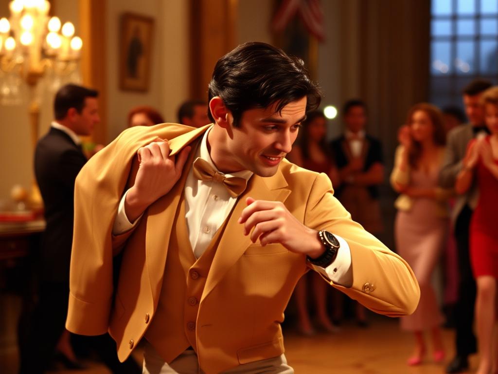 A Realistic Scene Of A Person Standing In Front Of A Giant Birthday