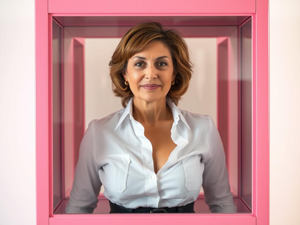 Um Retrato Foto-realista Do Tamanho De Uma Jovem Mulher De Corpo