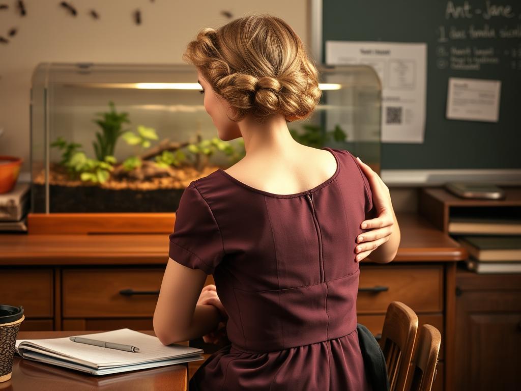 A Gentle Dreamy Illustration Of A Young Woman Standing With