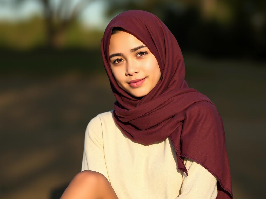 Cewek Cantik Pakai Hijab Pashmina Warna Hitam