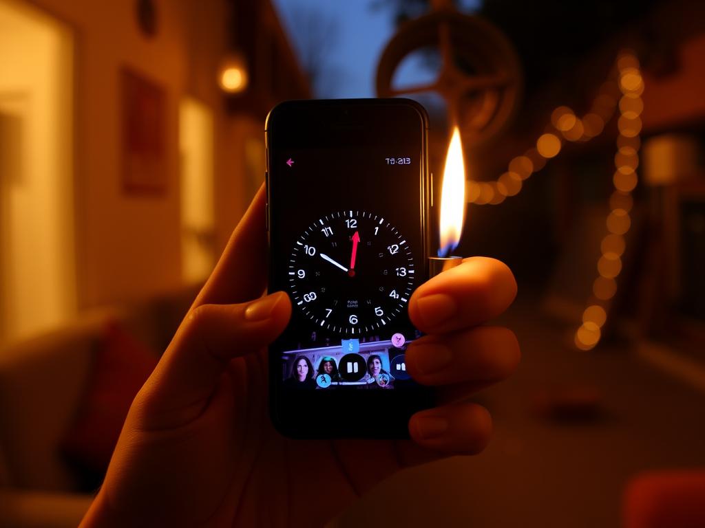 Cinematic Symbolic Shot (7680×4320 169) A Giant Glowing Clock
