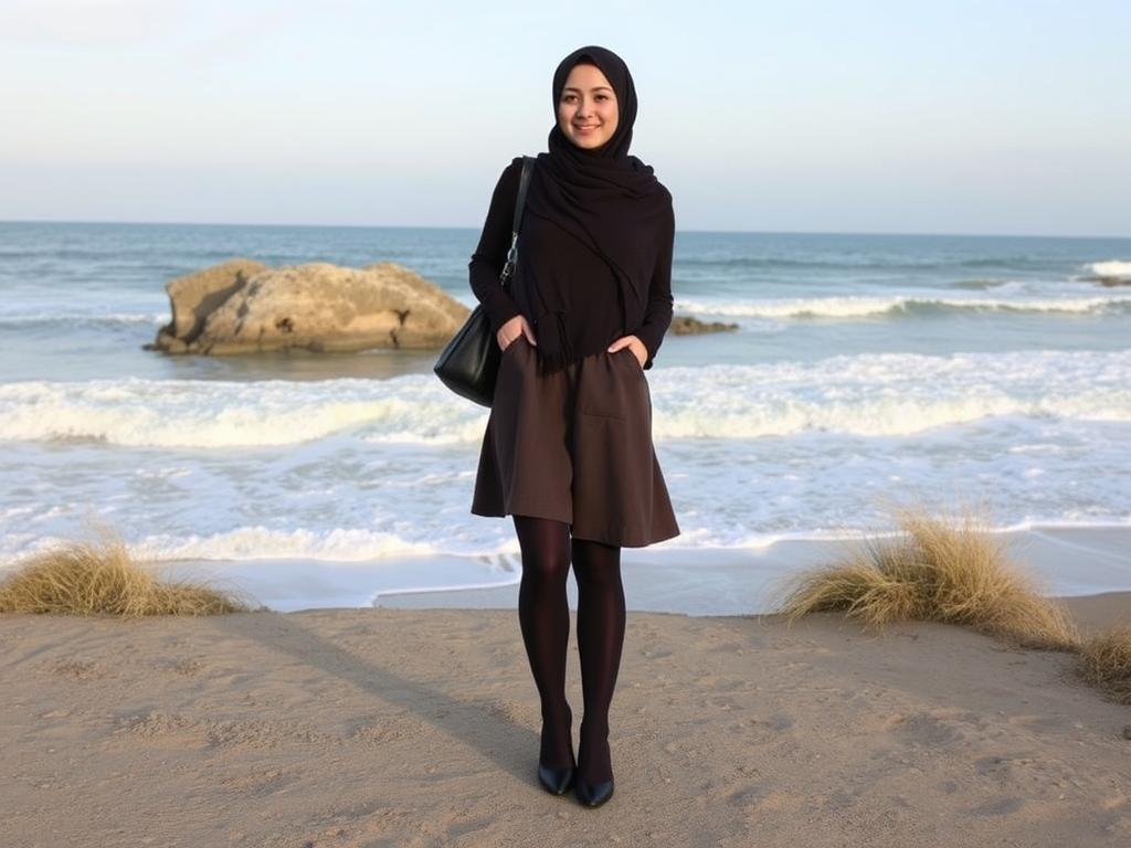 Cewek Cantik Pakai Hijab Pashmina Warna Hitam