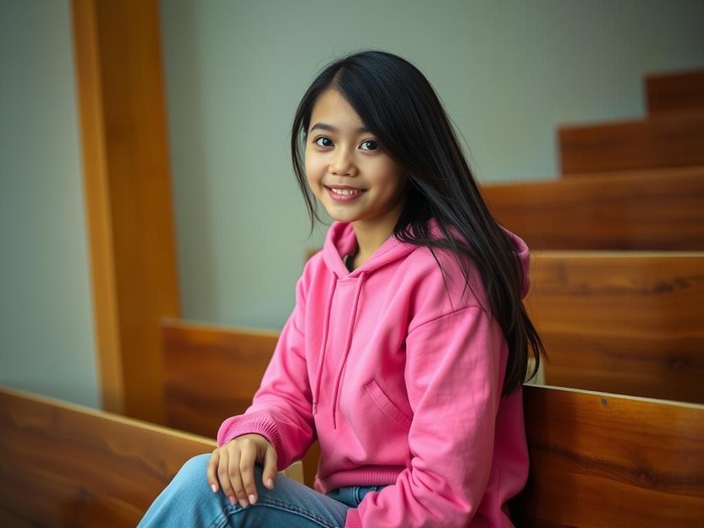Ellie Williams Trägt Ihren Rosa-weiß-braunen Hoodie