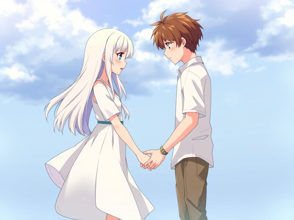 An Anime-style Fantasy Character With Silver And Green Hair