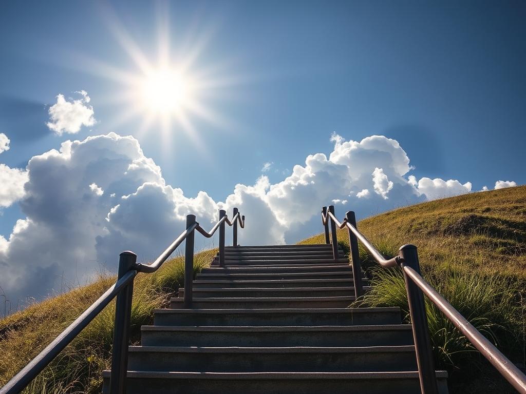 “A Person Confidently Standing At The Edge Of A Cliff At Sunrise