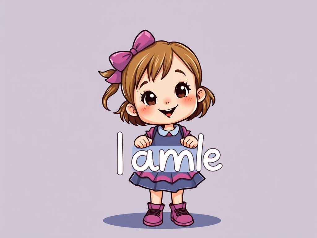 A Girl With Brown Curls Holding A Paper With A Writting Dumb