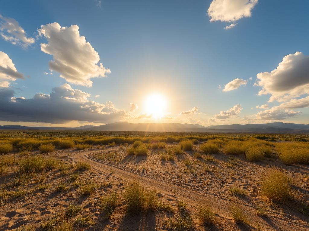Un Paysage Très Détaillé Avec Un Coucher De Soleil