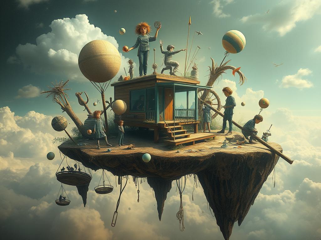 Futuristic Human Head Receiving Wisdom Billowing Winds And Futuristic