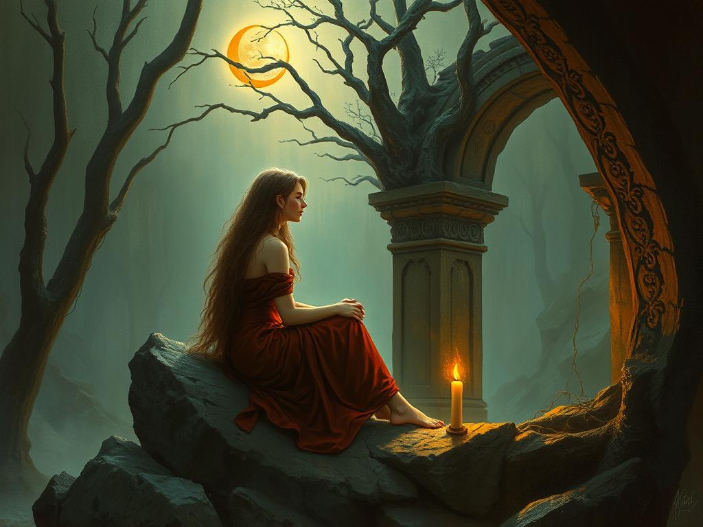 Create An Image Of A Youth On An Egde Of A Cliff Yet To Give