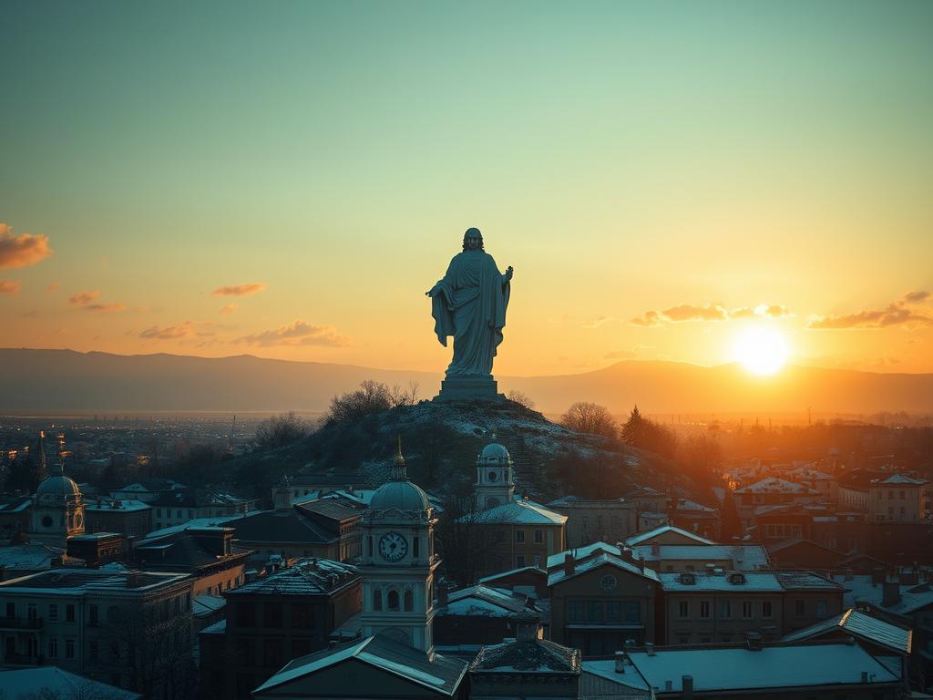 „Minecraft-Szene Die Riesige Christusstatue Aus Weißen Quarzblöcken