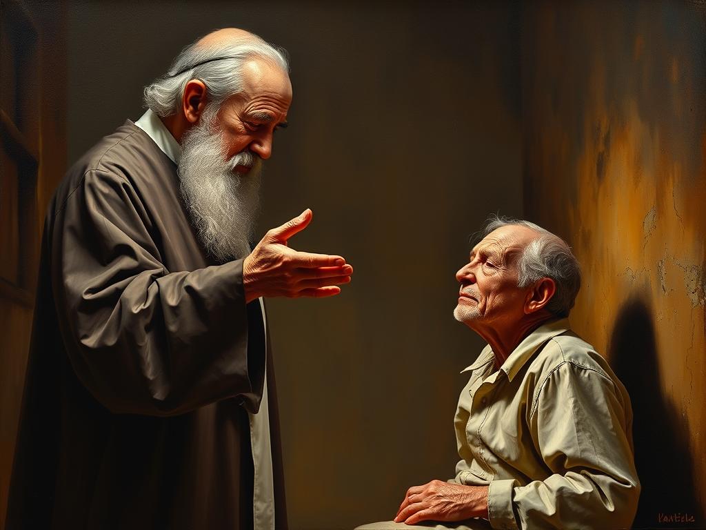 Oil Painting Sebuah Keluarga Kecil Yang Tinggal Di Perkampungan