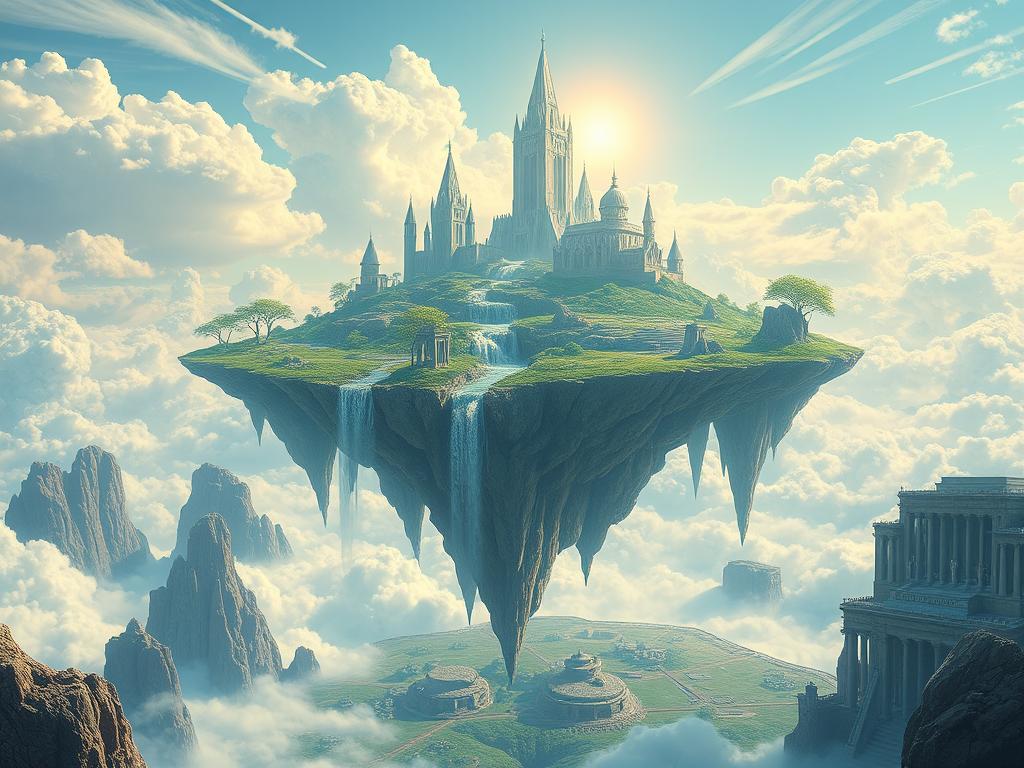 Portray A Contemplative Figure Standing At The Center Of An Ethereal
