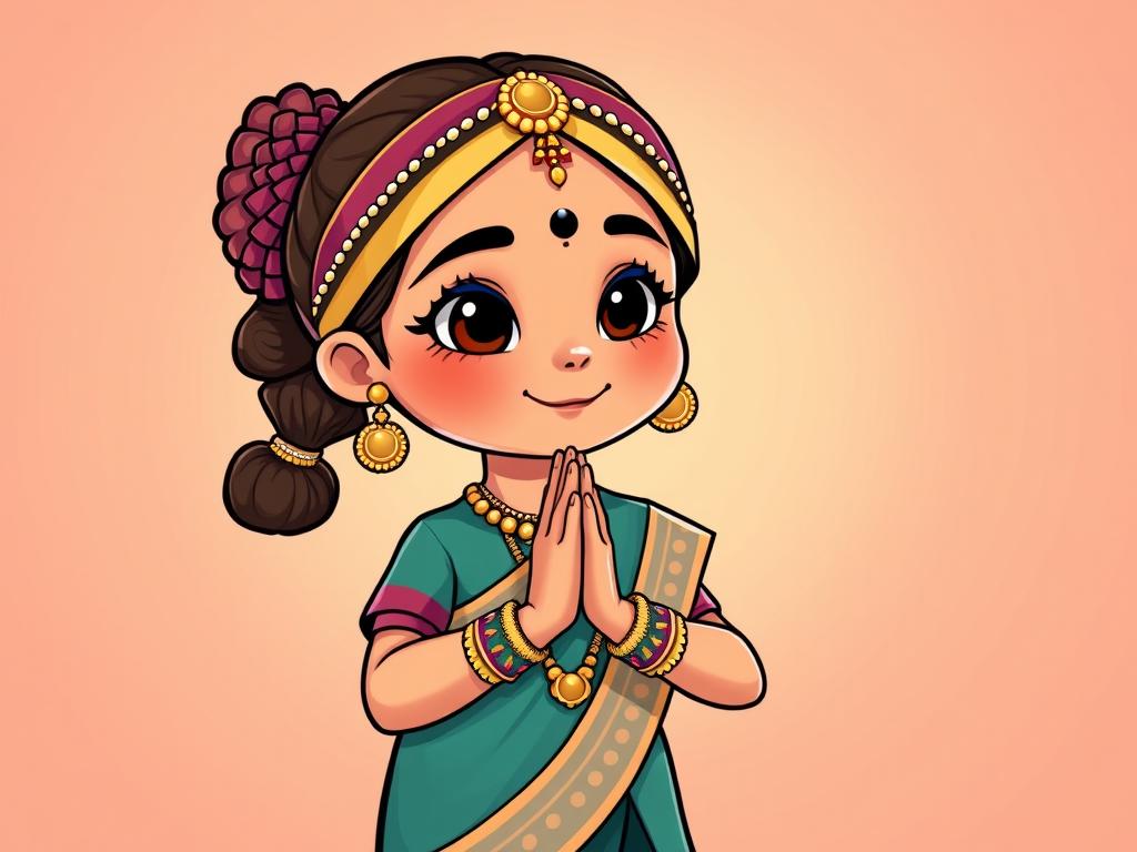 Chibi Illustration Portrays A Lively Downtown Boulevard Bathed