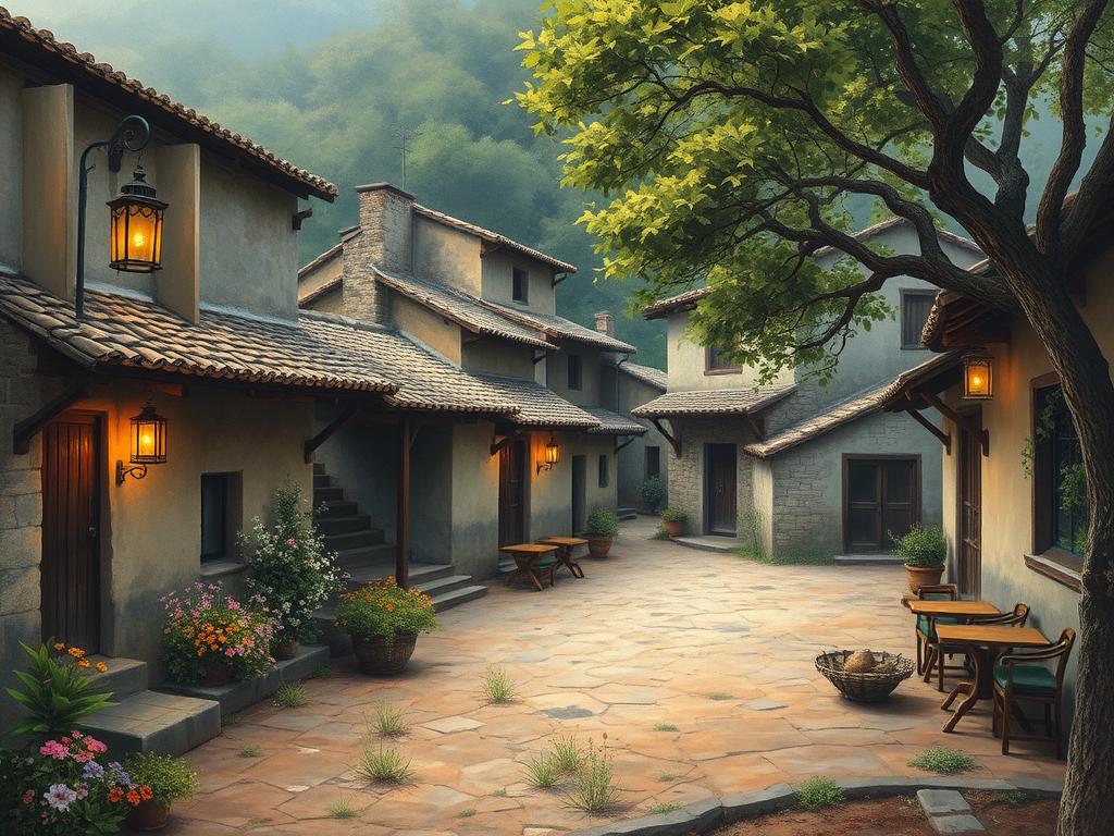 (Anime) A Bright Emerald Meadow Under A Clear Sky Hosts Four