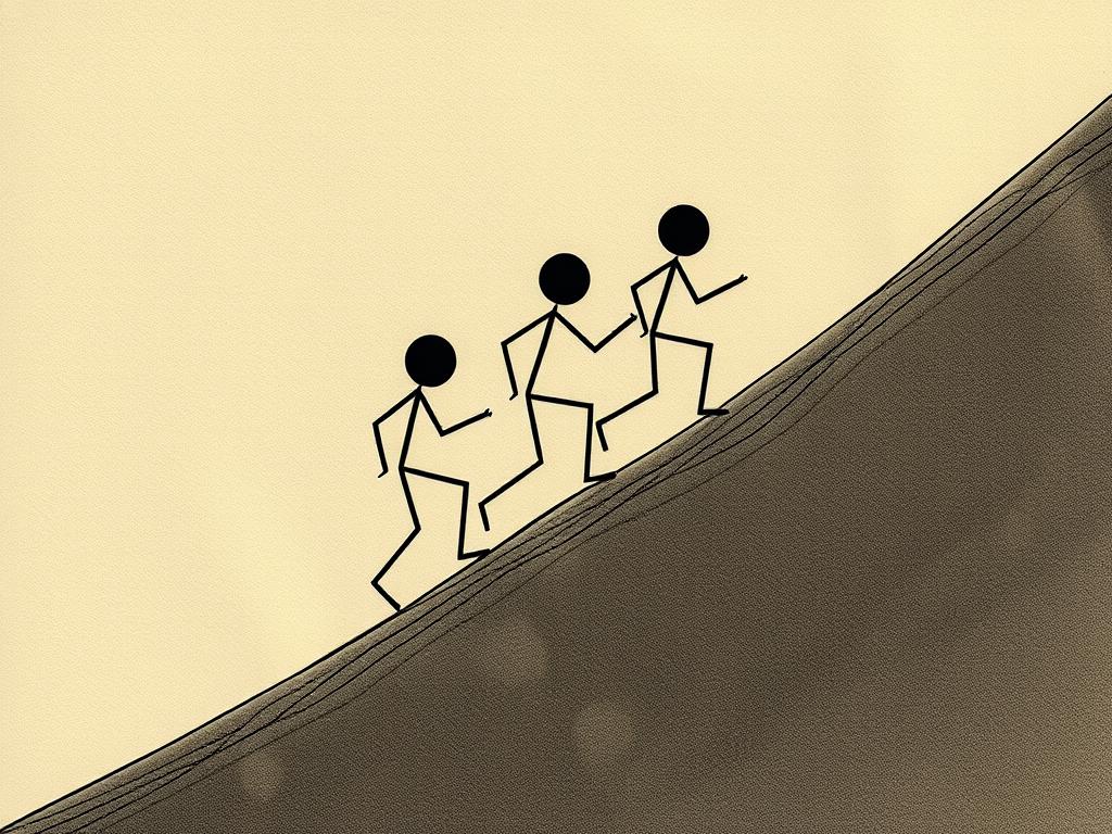 Collage Of Multiple Stages Of The Same Cartoon Man Stage 1 Is