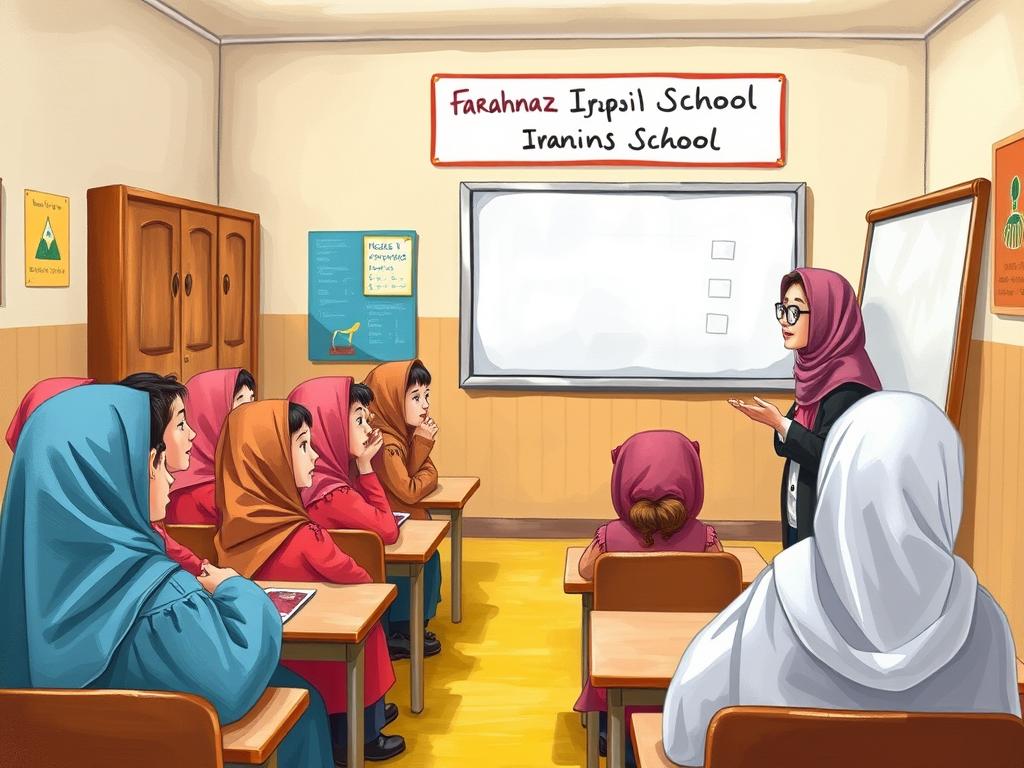 Sebuah Wanita Dengan Hijab Berwarna Biru Dan Seorang Pria