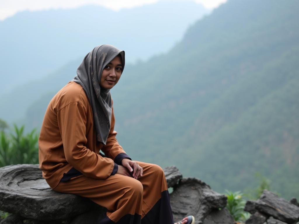 Orang Duduk Merenung Ada Stopwatch Menyala