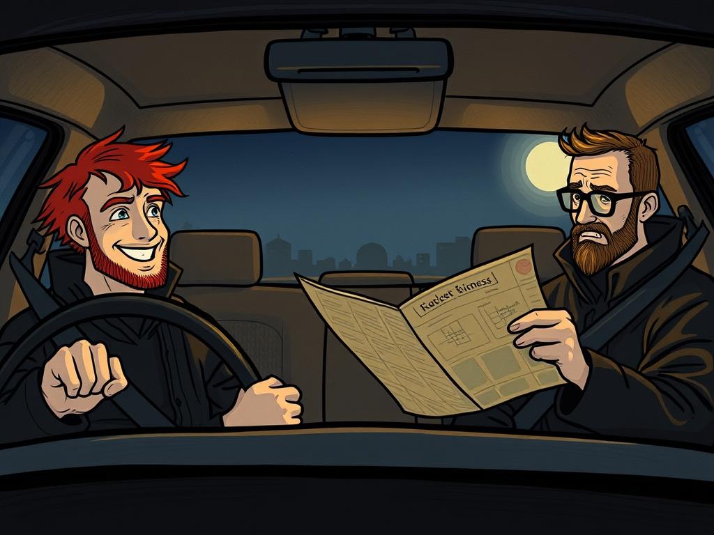 A Men And A Younger Men Talk About Funny Things In A Big Hal
