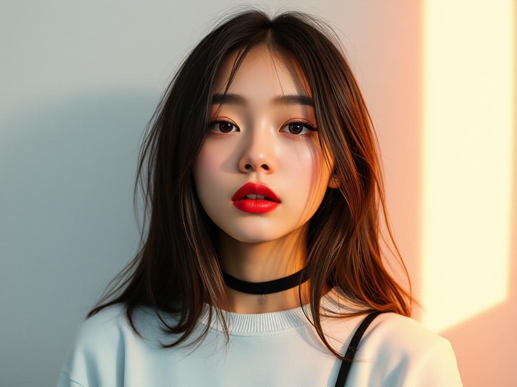 Realistic Photo Girl In Bed