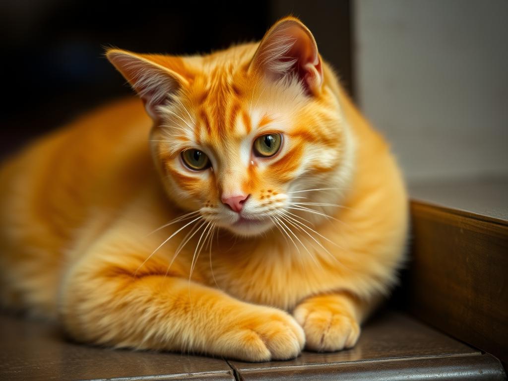 Orange Cat Sitting In Orange Juice