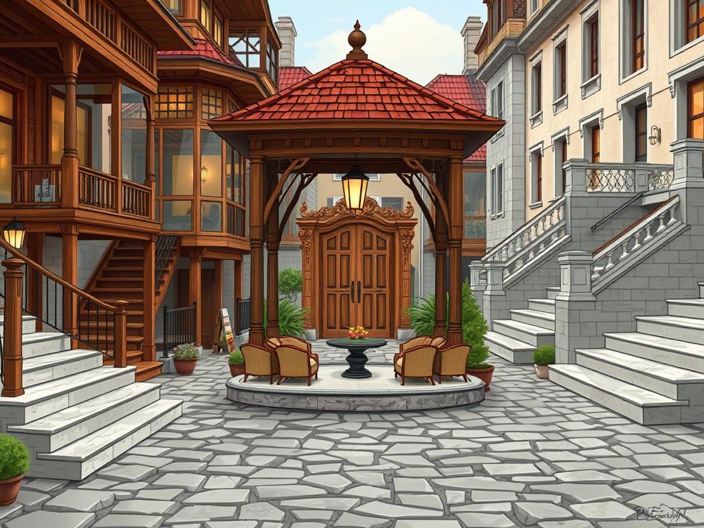 Sports Car Parked In Front Of A Luxury Mansion Motivation Background